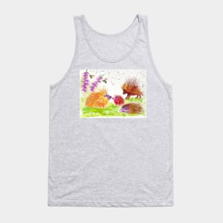 Colorful Porcupines among flowers Tank Top